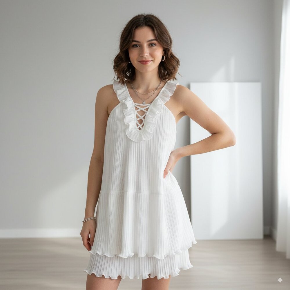 NWT Elliatt Drama Mini Dress in Ivory
